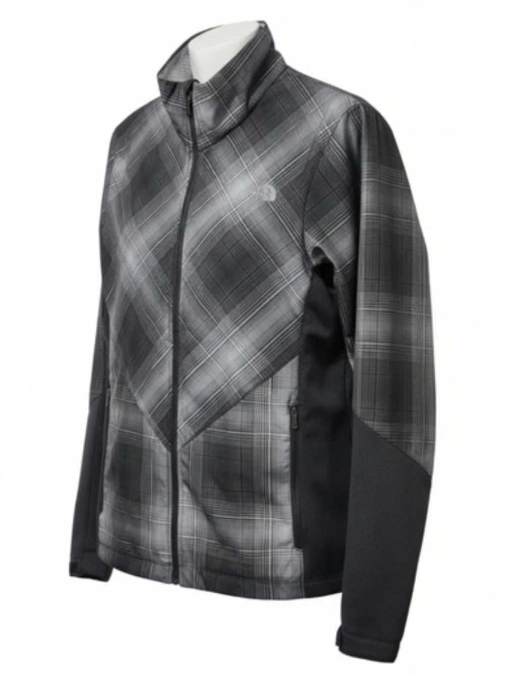 North Face Isotherm Zip Jacket REFLECTIVE Mountain Athletic Blk Grey Plaid M